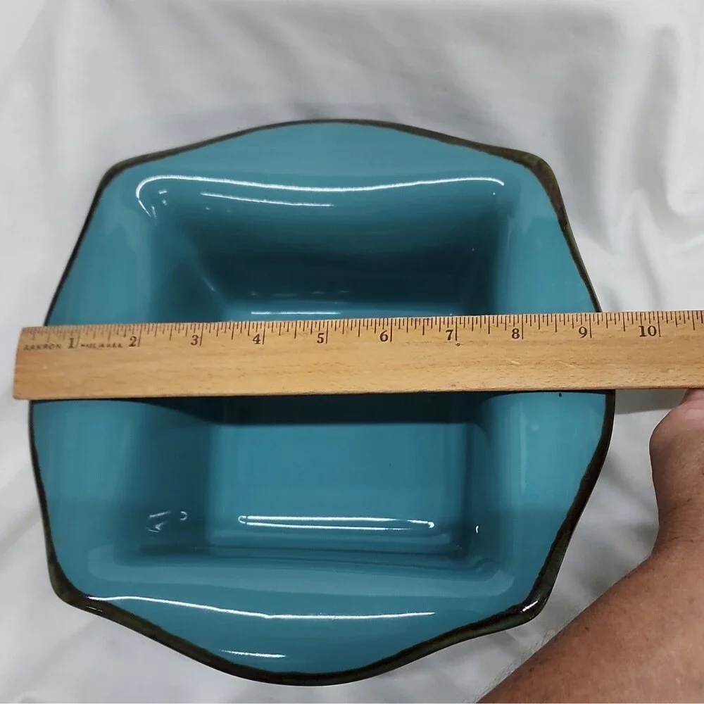Southern Living At HOME Tuscan Everyday Baker 1 qt Blue Square Ceramic Dish